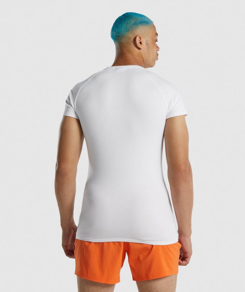 Camiseta Gymshark Apollo Hombre Blancas | ES5029-XR