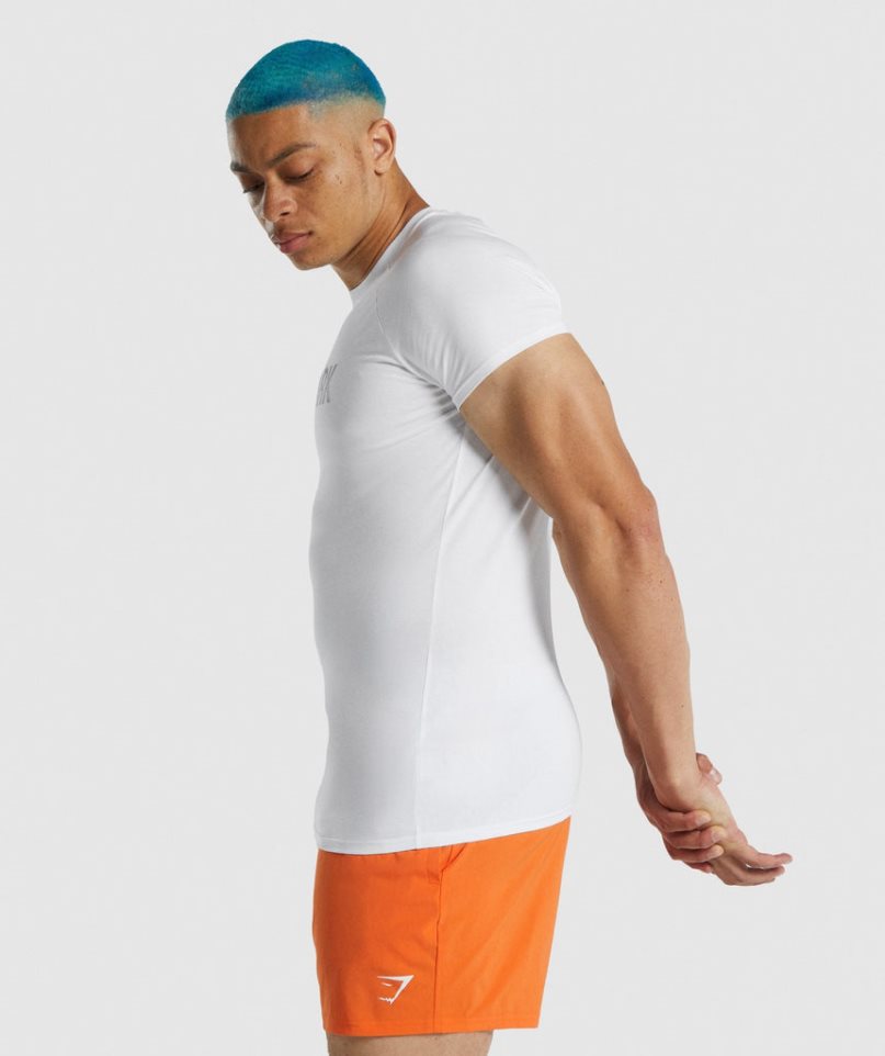 Camiseta Gymshark Apollo Hombre Blancas | ES5029-XR