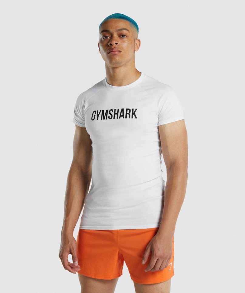 Camiseta Gymshark Apollo Hombre Blancas | ES5029-XR