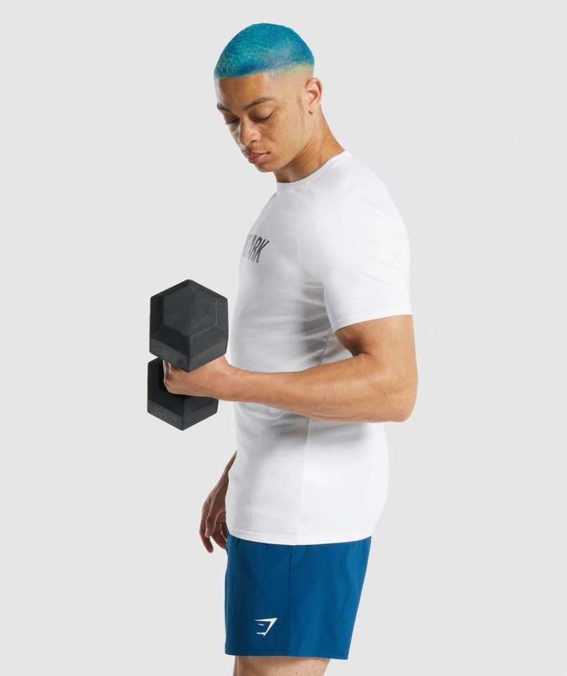 Camiseta Gymshark Apollo Hombre Blancas | ES5120-OU