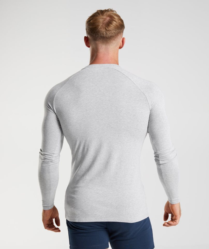 Camiseta Gymshark Apollo Long Sleeve Hombre Gris Claro | ES1296-CF