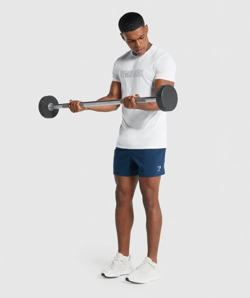 Camiseta Gymshark Arrival Estampadas Hombre Blancas | ES6190-ND