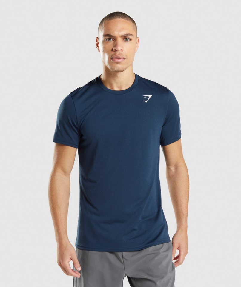 Camiseta Gymshark Arrival Hombre Azul Marino | ES6810-VC