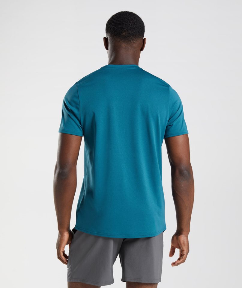 Camiseta Gymshark Arrival Hombre Azules | ES0518-CW