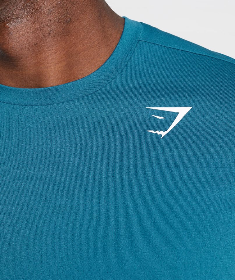 Camiseta Gymshark Arrival Hombre Azules | ES0518-CW