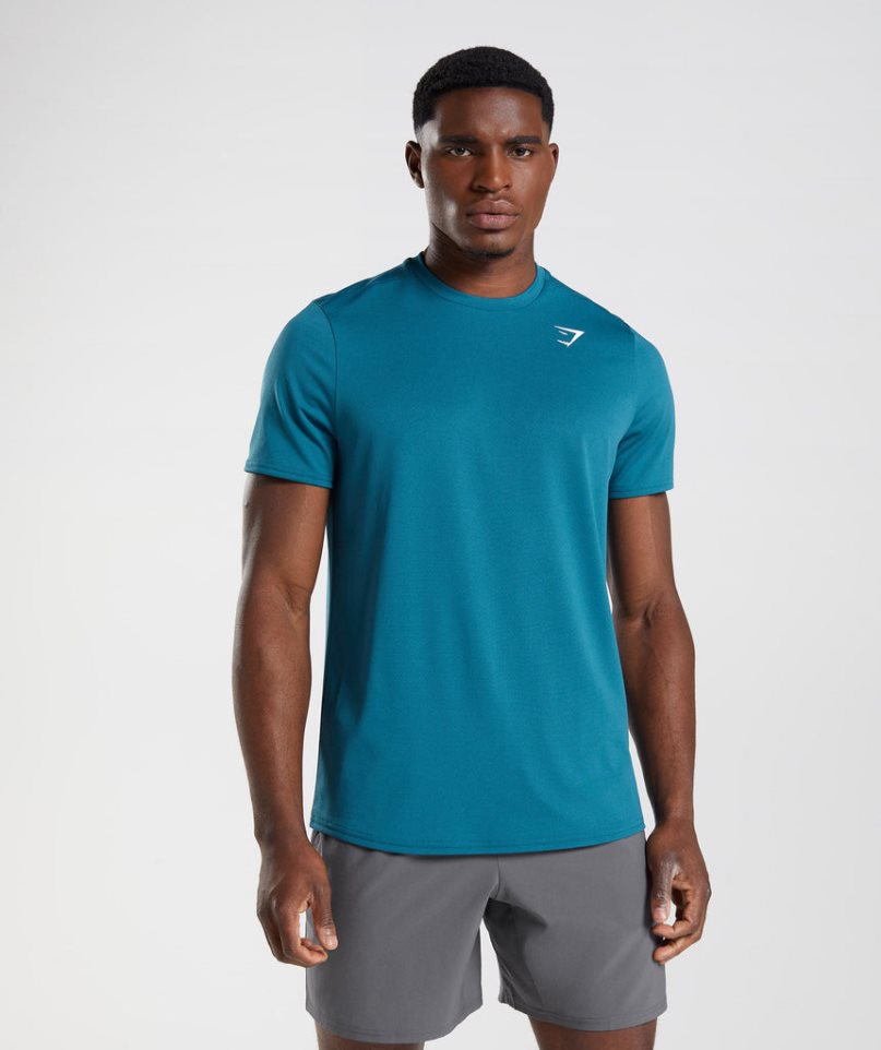 Camiseta Gymshark Arrival Hombre Azules | ES0518-CW