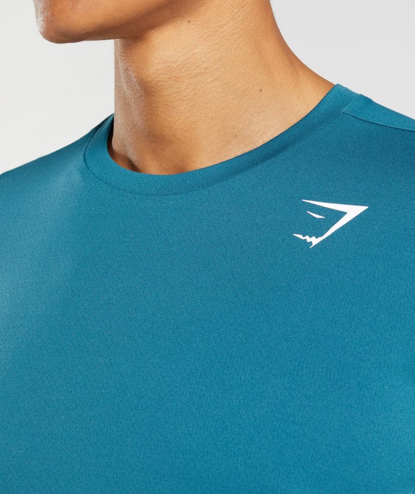 Camiseta Gymshark Arrival Hombre Azules | ES1045-IZ