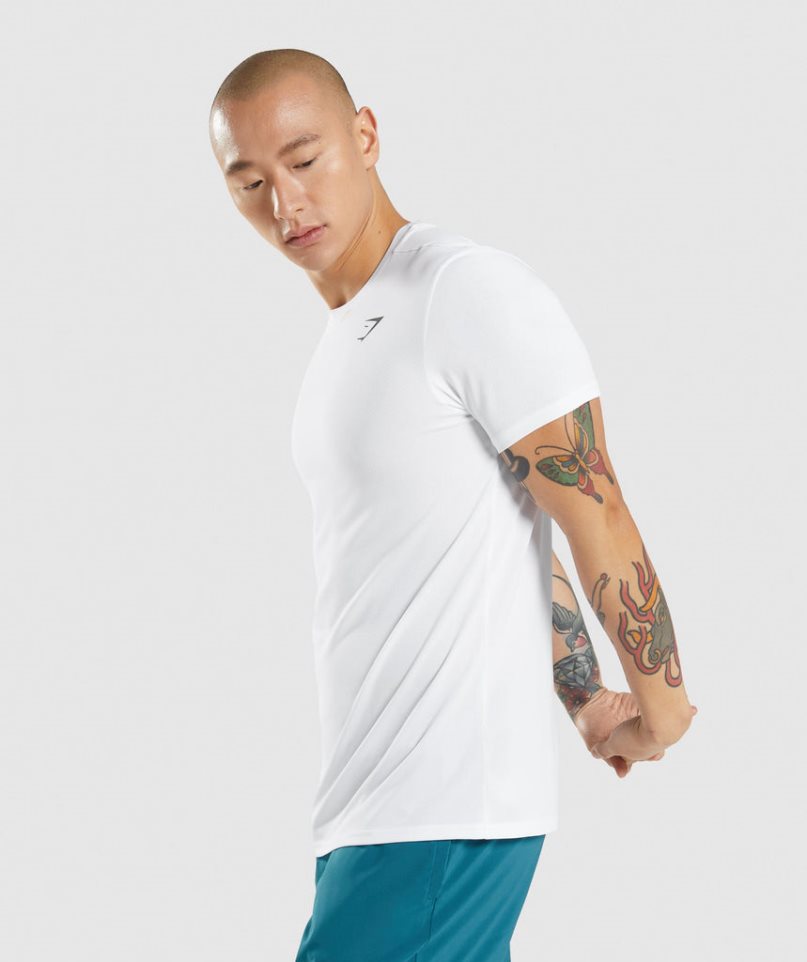 Camiseta Gymshark Arrival Hombre Blancas | ES2879-XC