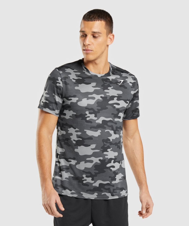 Camiseta Gymshark Arrival Hombre Camuflaje | ES2076-TD