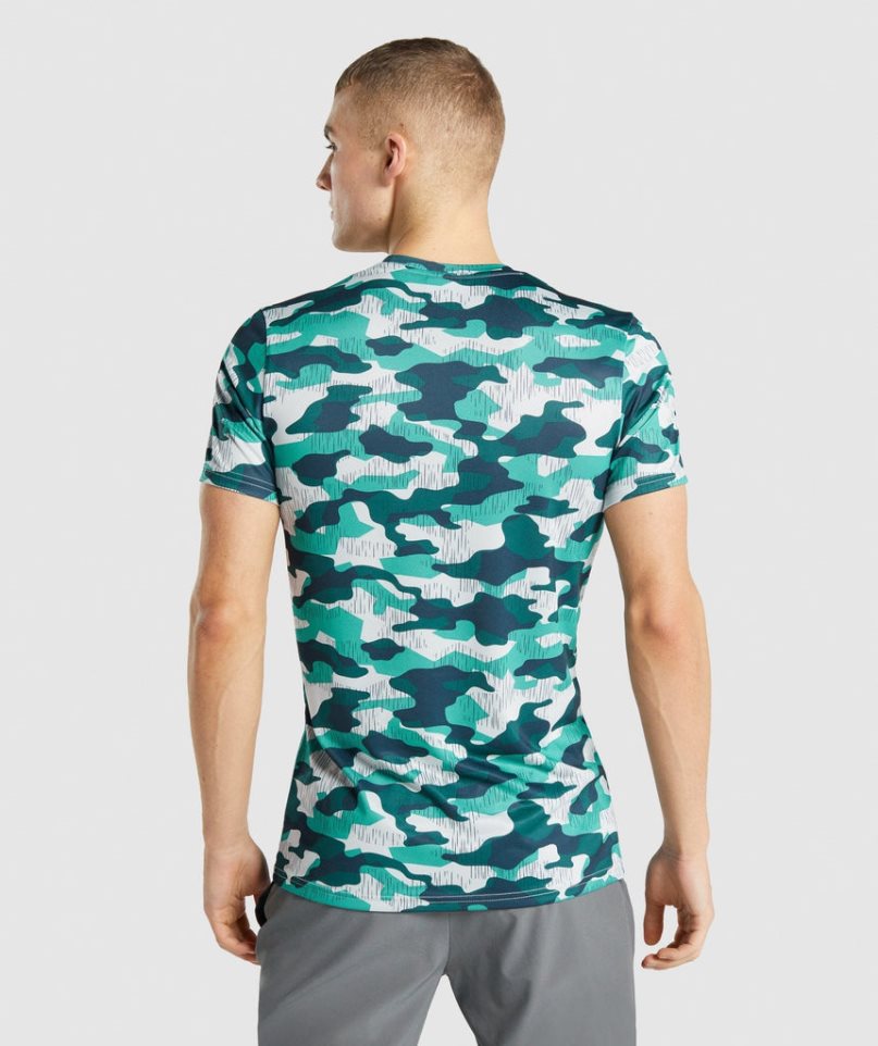 Camiseta Gymshark Arrival Hombre Camuflaje | ES9680-AR