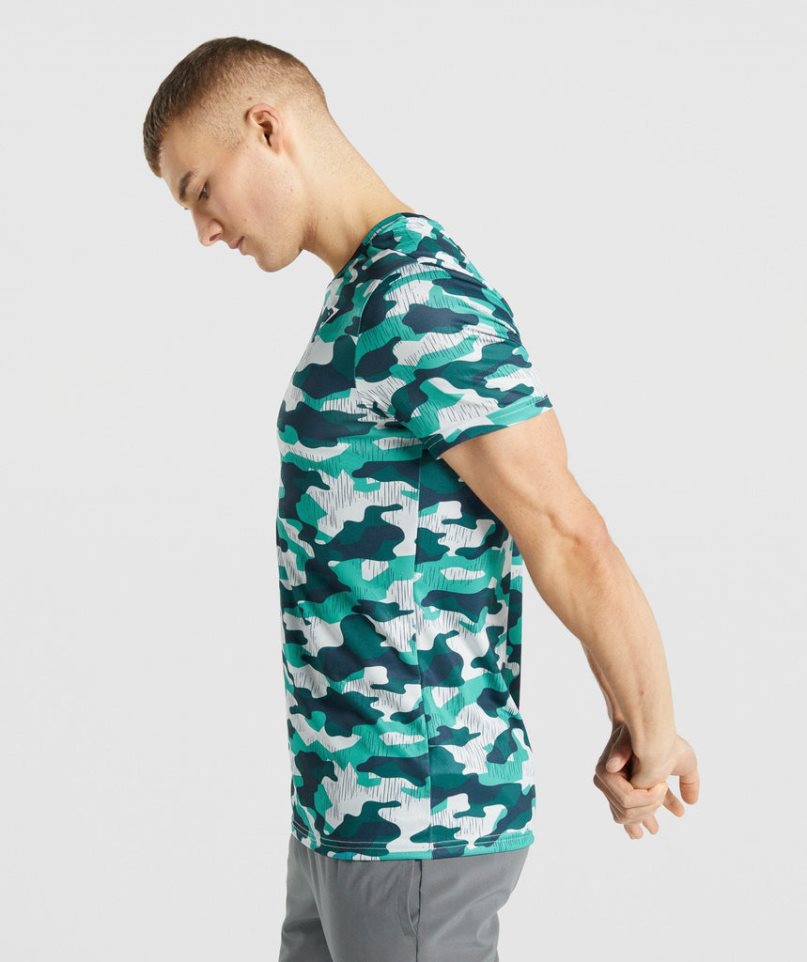 Camiseta Gymshark Arrival Hombre Camuflaje | ES9680-AR