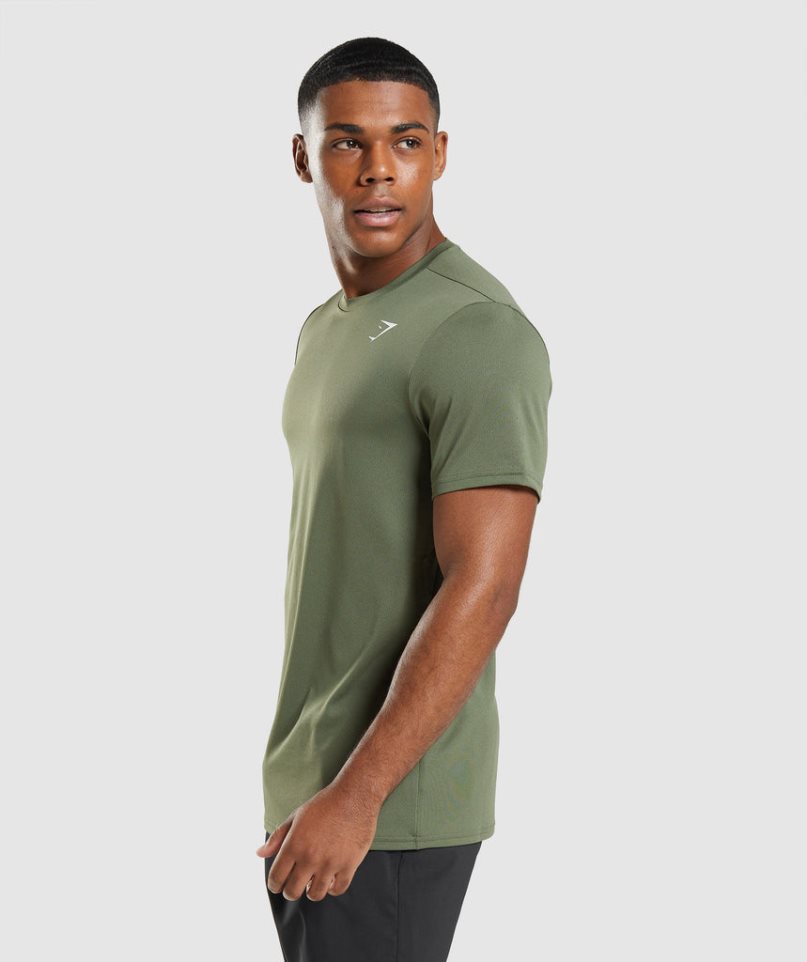 Camiseta Gymshark Arrival Hombre Verde Oliva | ES7096-XB