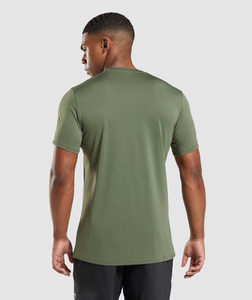 Camiseta Gymshark Arrival Hombre Verde Oliva | ES7096-XB