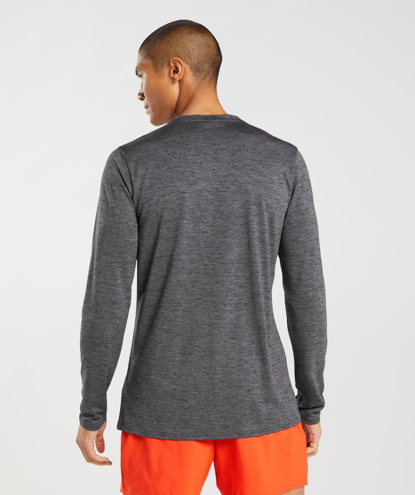 Camiseta Gymshark Arrival Long Sleeve Hombre Gris Oscuro | ES1873-MV