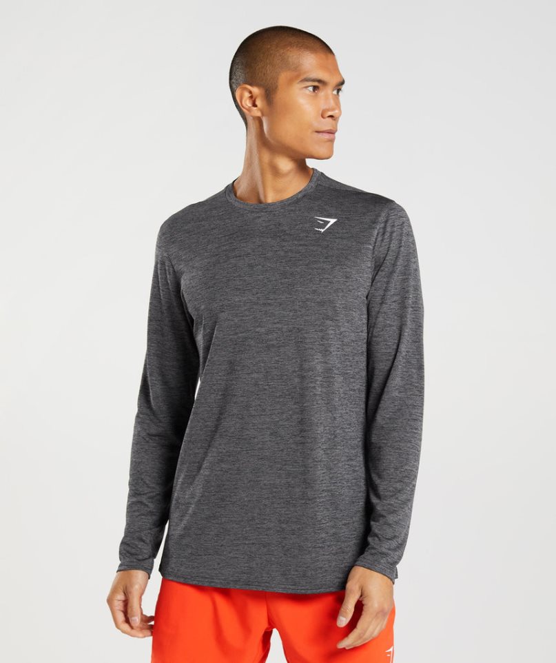 Camiseta Gymshark Arrival Long Sleeve Hombre Gris Oscuro | ES1873-MV