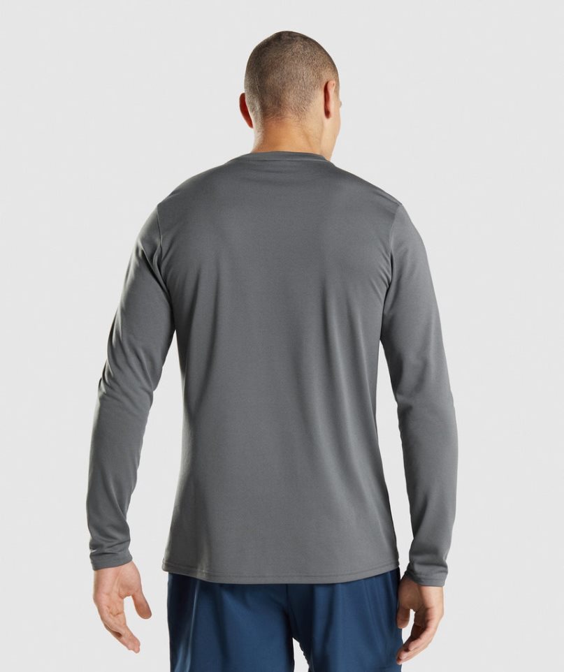 Camiseta Gymshark Arrival Long Sleeve Hombre Gris | ES4825-AI