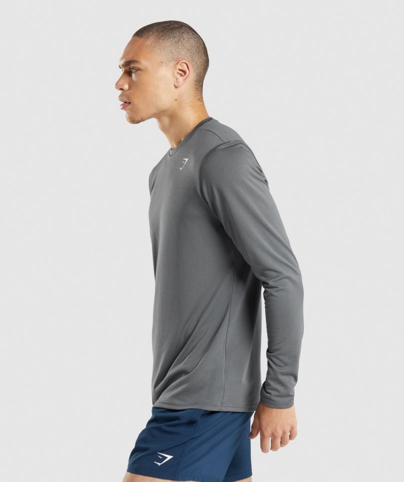 Camiseta Gymshark Arrival Long Sleeve Hombre Gris | ES4825-AI