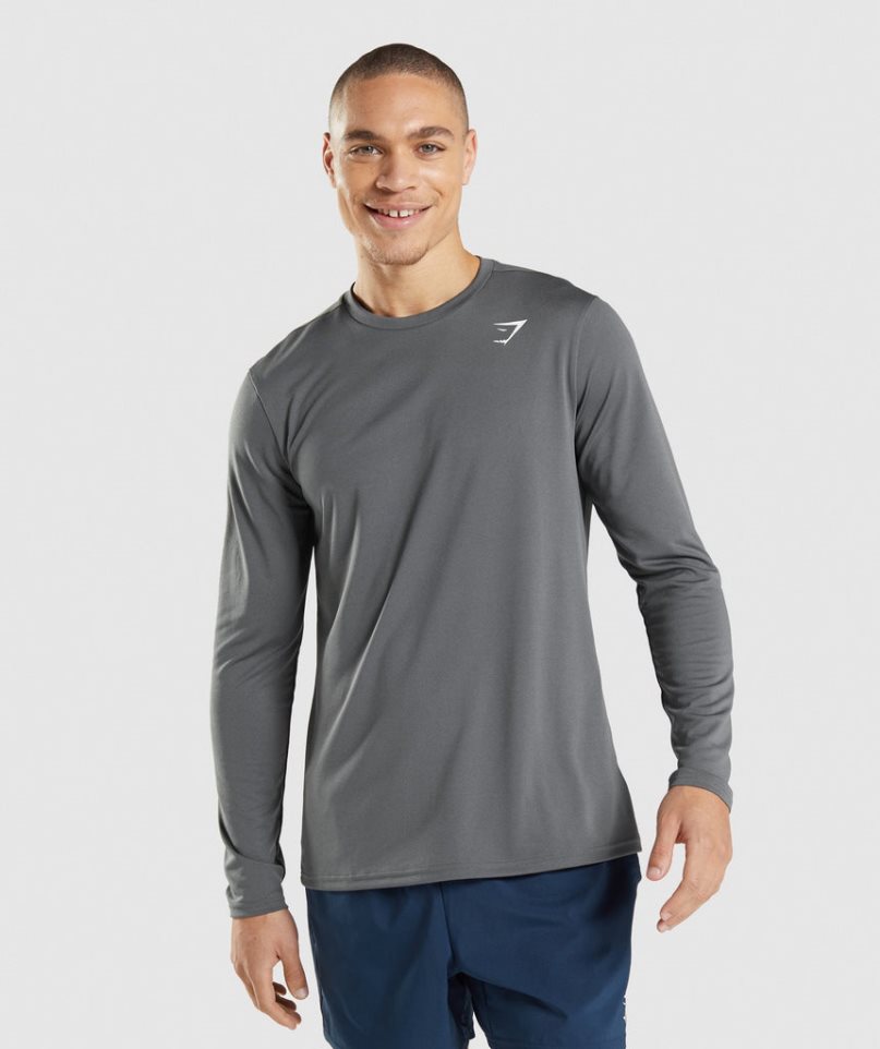 Camiseta Gymshark Arrival Long Sleeve Hombre Gris | ES4825-AI