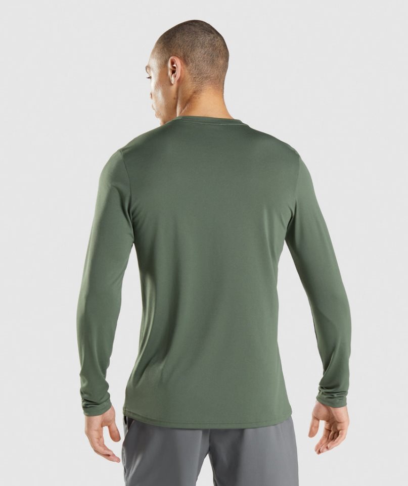 Camiseta Gymshark Arrival Long Sleeve Hombre Verde | ES4857-PZ