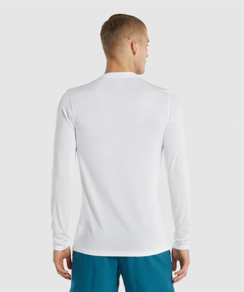 Camiseta Gymshark Arrival Long Sleeve Hombre Blancas | ES5036-CW