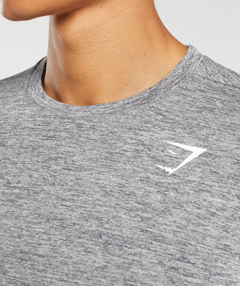 Camiseta Gymshark Arrival Long Sleeve Hombre Gris | ES7058-UP