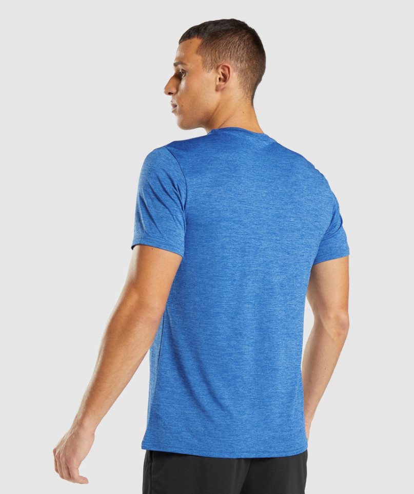 Camiseta Gymshark Arrival Marl Hombre Azules | ES3241-TJ