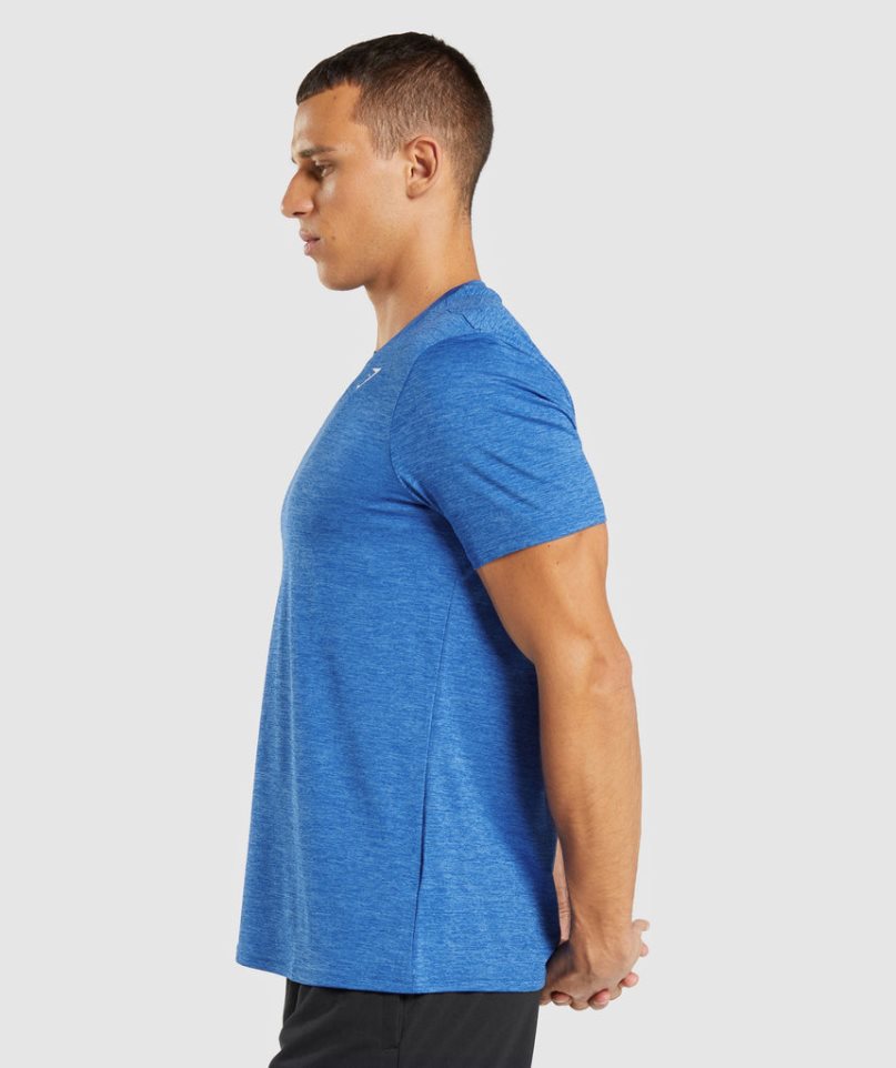 Camiseta Gymshark Arrival Marl Hombre Azules | ES3241-TJ