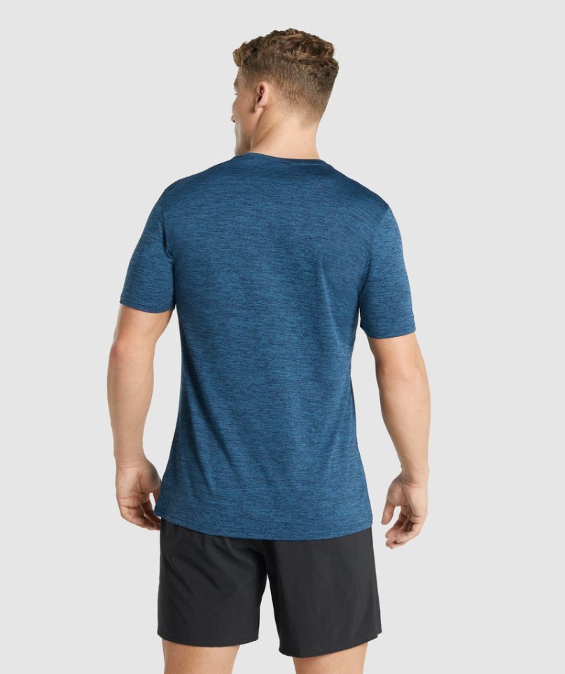 Camiseta Gymshark Arrival Marl Hombre Azul Marino | ES8472-NY