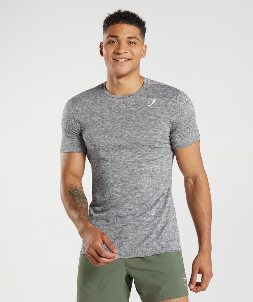 Camiseta Gymshark Arrival Marl Hombre Gris | ES1932-XY