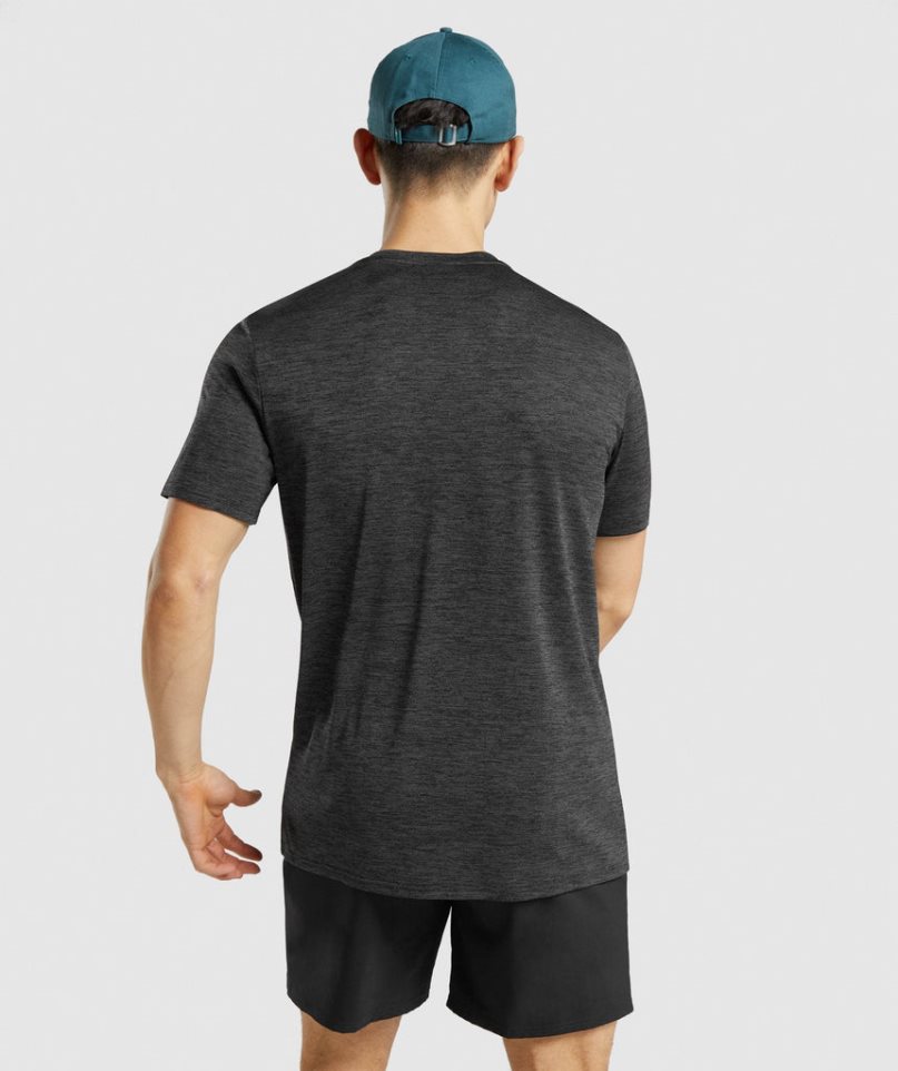 Camiseta Gymshark Arrival Marl Hombre Negras | ES6387-AS