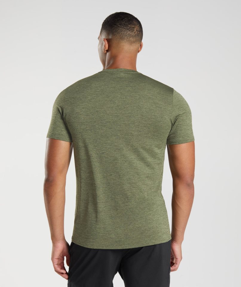 Camiseta Gymshark Arrival Marl Hombre Verde Oliva | ES5306-BO