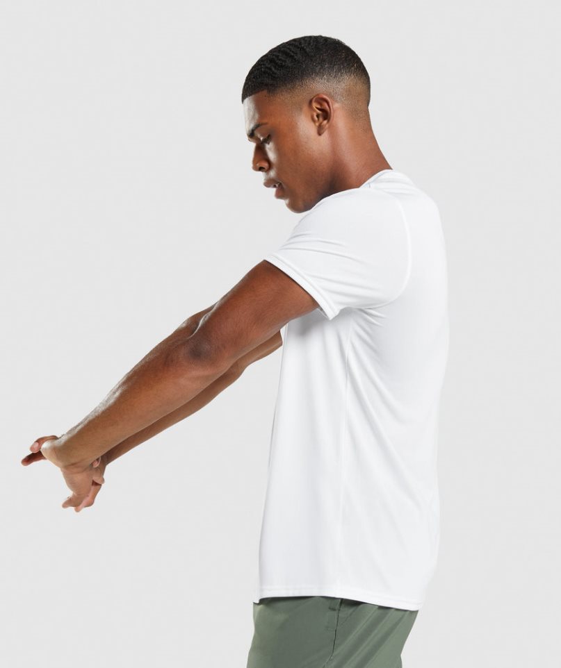 Camiseta Gymshark Arrival Regular Fit Hombre Blancas | ES3471-IA