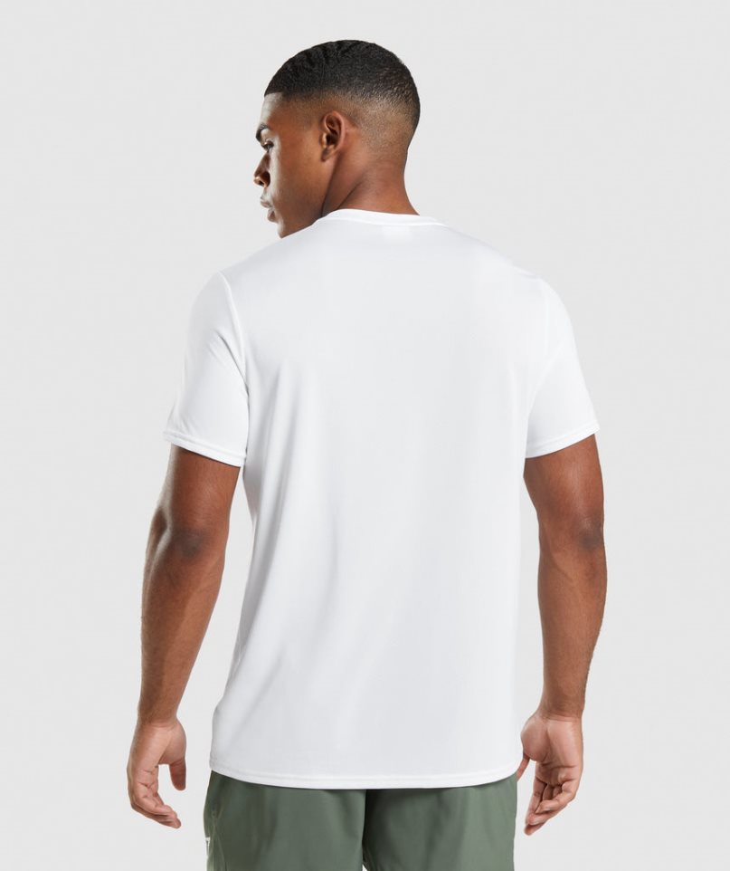 Camiseta Gymshark Arrival Regular Fit Hombre Blancas | ES3471-IA