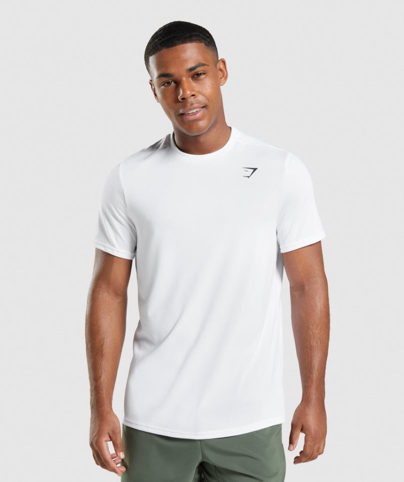 Camiseta Gymshark Arrival Regular Fit Hombre Blancas | ES3471-IA