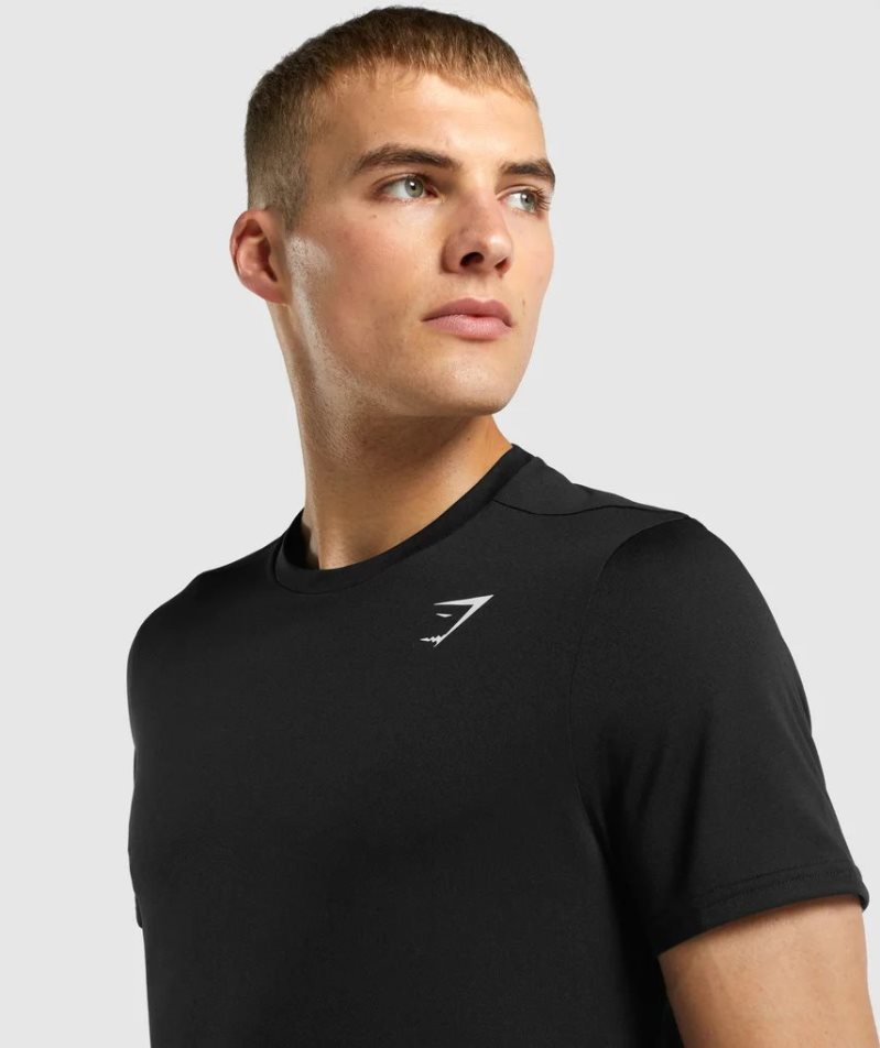 Camiseta Gymshark Arrival Regular Fit Hombre Negras | ES4867-SH