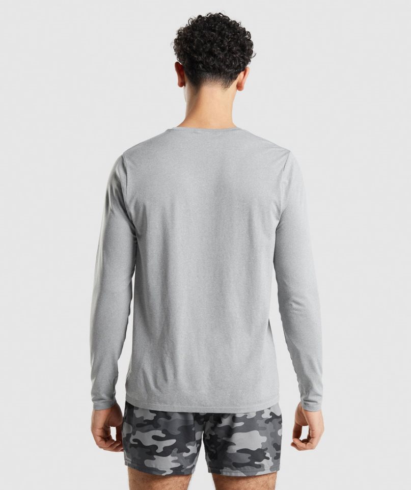 Camiseta Gymshark Arrival Seamless Long Sleeve Hombre Gris | ES5274-RL