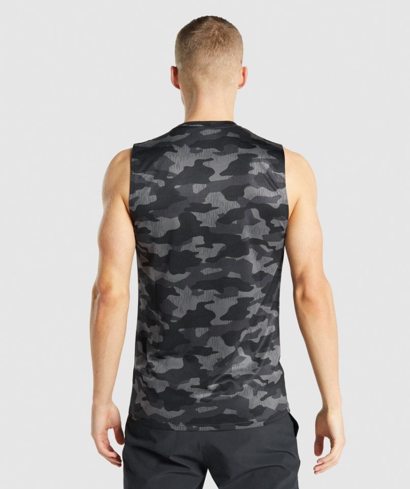 Camiseta Gymshark Arrival Sin Manga Hombre Camuflaje | ES8571-NA