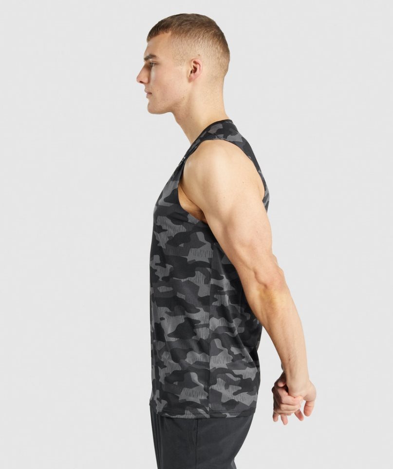 Camiseta Gymshark Arrival Sin Manga Hombre Camuflaje | ES8571-NA