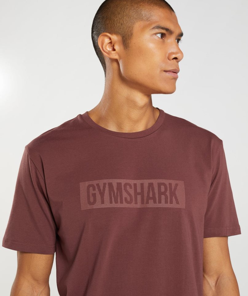 Camiseta Gymshark Block Hombre Burdeos | ES3149-YL