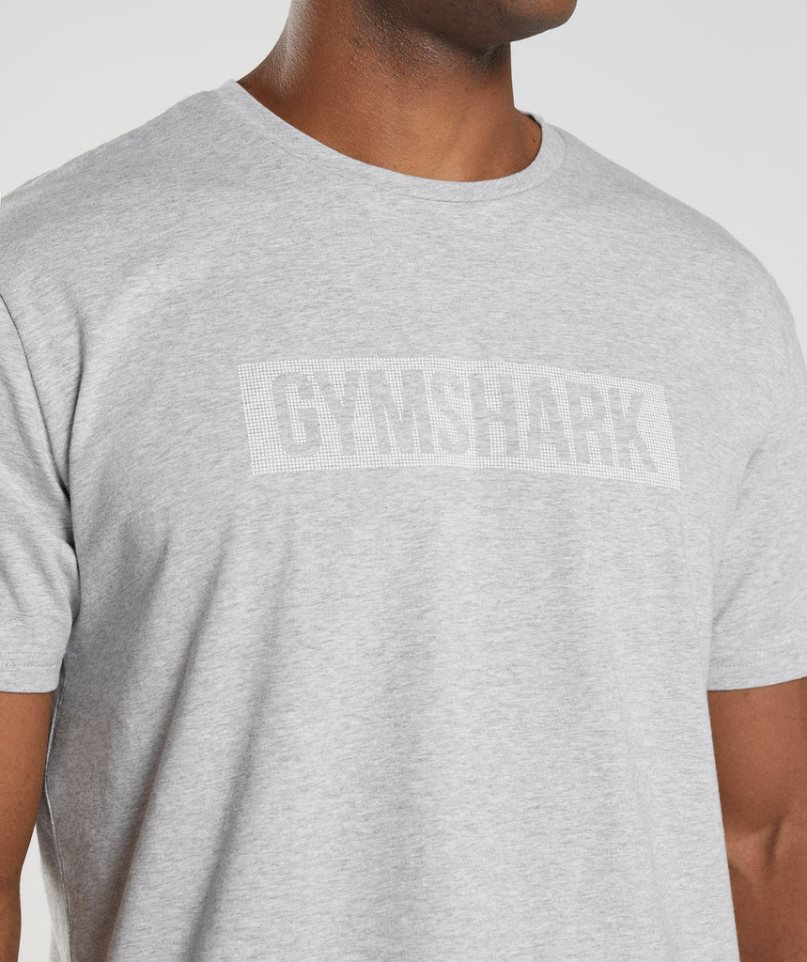 Camiseta Gymshark Block Hombre Gris Claro | ES7820-MB