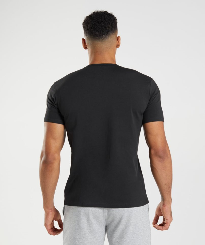 Camiseta Gymshark Block Hombre Negras | ES0327-WX