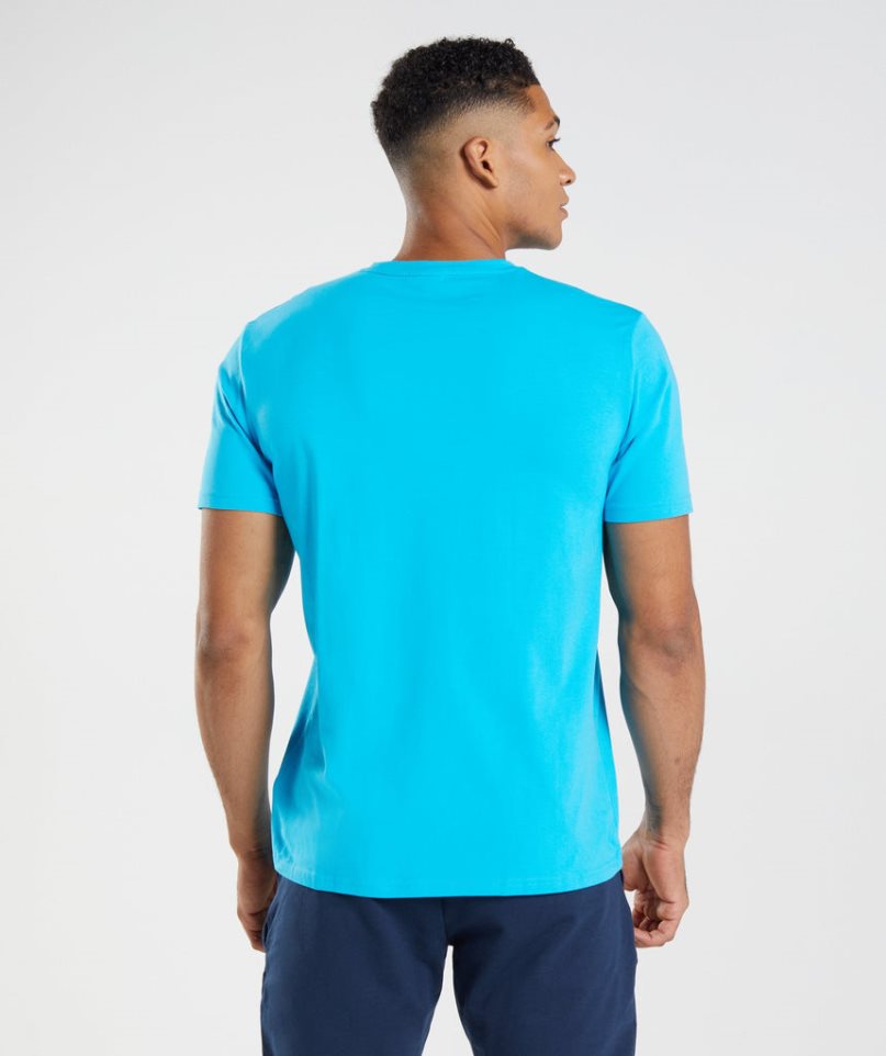 Camiseta Gymshark Block Hombre Turquesa | ES2103-KN