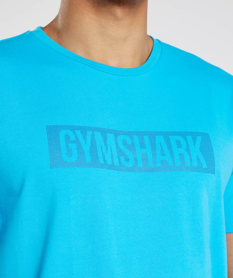 Camiseta Gymshark Block Hombre Turquesa | ES2103-KN