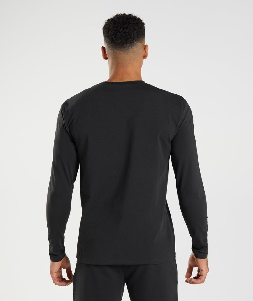 Camiseta Gymshark Block Long Sleeve Hombre Negras | ES3749-CN