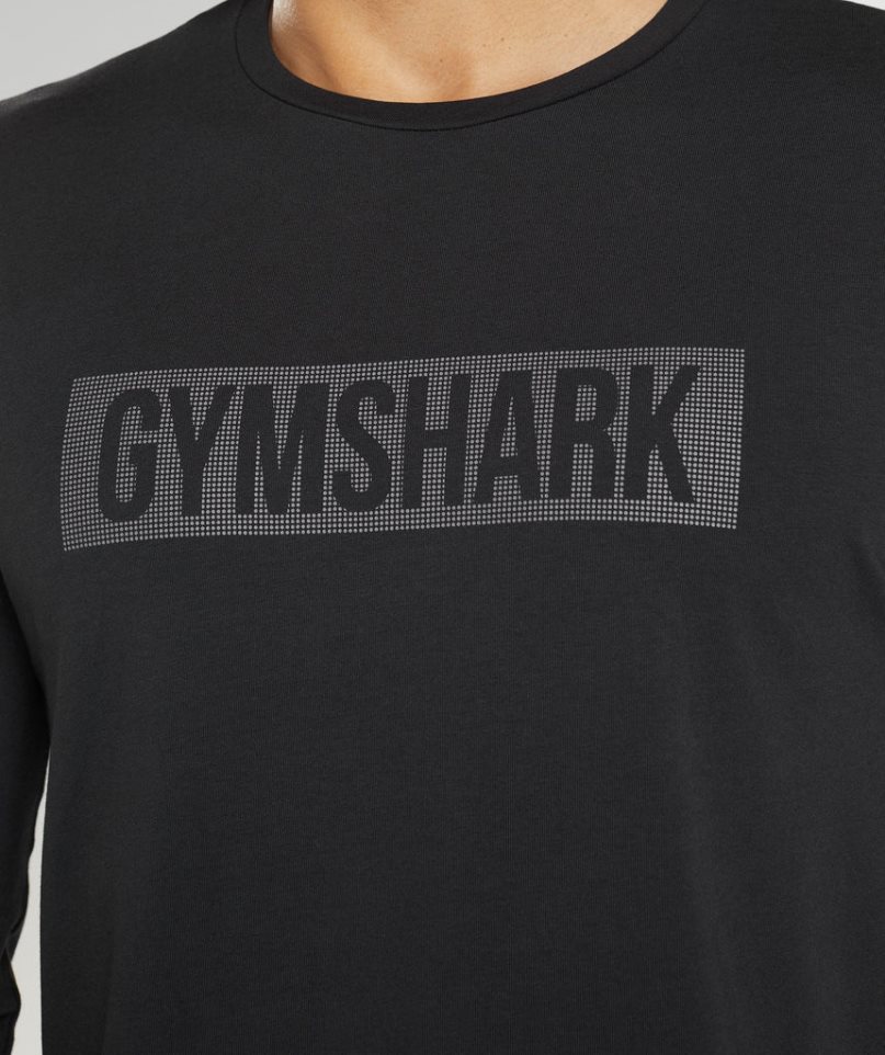 Camiseta Gymshark Block Long Sleeve Hombre Negras | ES3749-CN