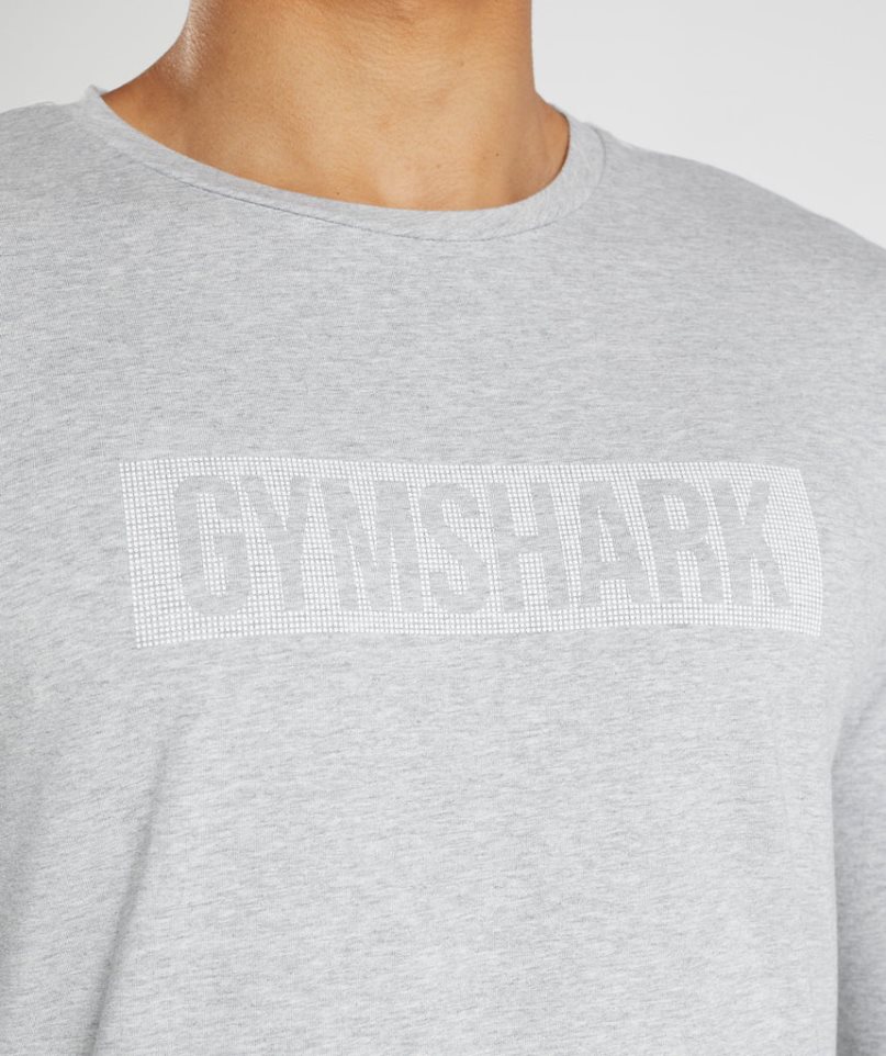 Camiseta Gymshark Block Long Sleeve Hombre Gris Claro | ES7238-BC