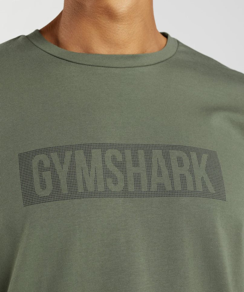 Camiseta Gymshark Block Long Sleeve Hombre Verde Oliva | ES9763-WX