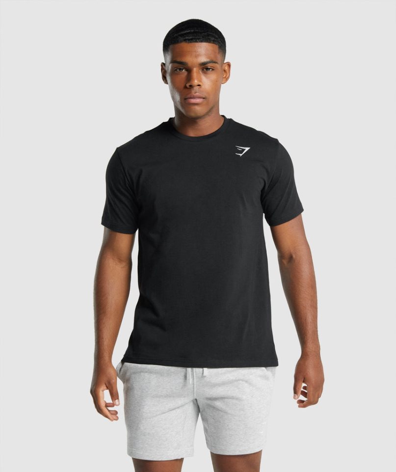 Camiseta Gymshark Crest Hombre Negras | ES1278-SJ