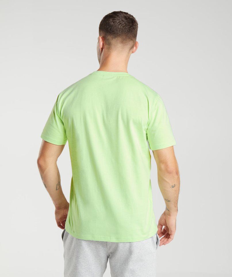 Camiseta Gymshark Crest Hombre Verde | ES4267-FD