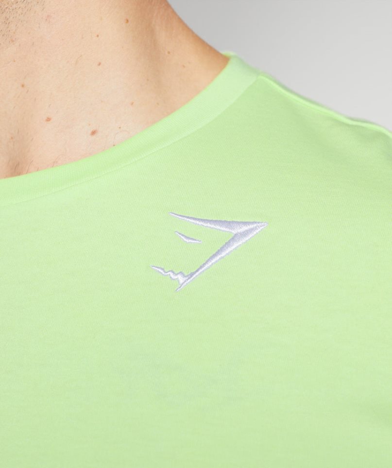 Camiseta Gymshark Crest Hombre Verde | ES4267-FD